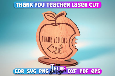Thank You Teacher Sign Laser Cut | Teacher Gift Design | CNC Files SVG The T Store Design 