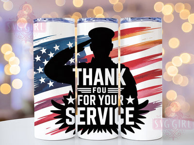 Thank You Veteran 20oz Tumbler, Veteran's Day Wrap, Patriotic Tribute Design, Military Appreciation Wrap, Sublimation Wrap, 20oz Tumbler Design, PNG Tumbler Wrap Sublimation SvggirlplusArt 