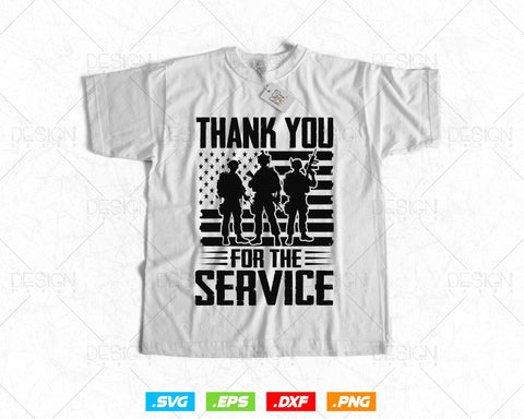 Thank You Veterans American Flag Patriotic Memorial Day Svg Png Files, Patriotic Service T-shirt Design, USA Flag Svg Files for cricut SVG DesignDestine 