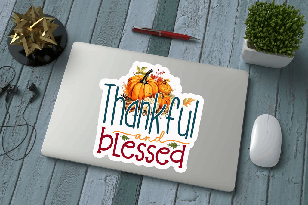 Thanksful Sticker Thankful and blessed sticker Design - So Fontsy