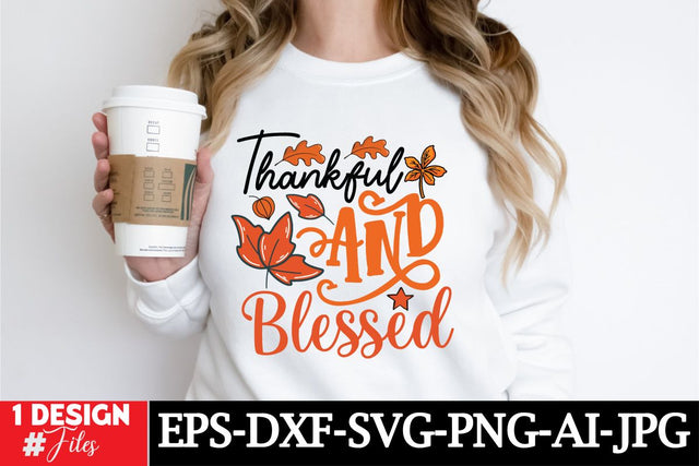 Thankful And Blessed SVG Cut File SVG Insomnia Std 
