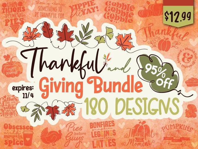 Thankful and Giving Bundle | 95% Off [Reg. $278] Bundle So Fontsy Design Shop 