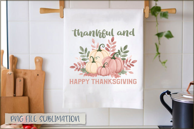 Thankful and happy thanksgiving Towel PNG Sublimation Shetara Begum 