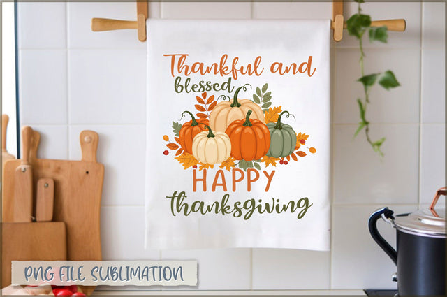 Thankful and happy thanksgiving Towel PNG Sublimation Shetara Begum 