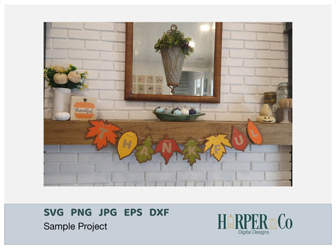 Thankful Banner SVG PNG Cut EPS File SVG HarperNCo 
