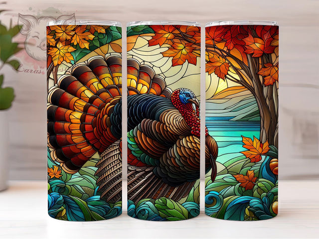 Thankful Blessed 3D Fall Tumbler, Puffy 3D Wrap Design, Thanksgiving Sublimation PNG, Autumn Holiday Tumbler, Rustic Farmhouse Style, 20oz Tumbler Sublimation, Fall Harvest Aesthetic Sublimation Lara' s Designs 