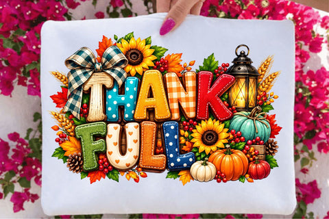 Thankful Fall PNG, Thanksgiving Sublimation SVGArt 