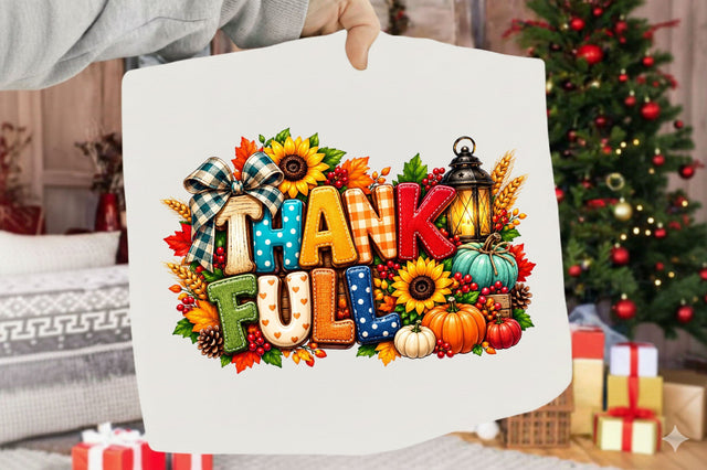 Thankful Fall PNG, Thanksgiving Sublimation SVGArt 