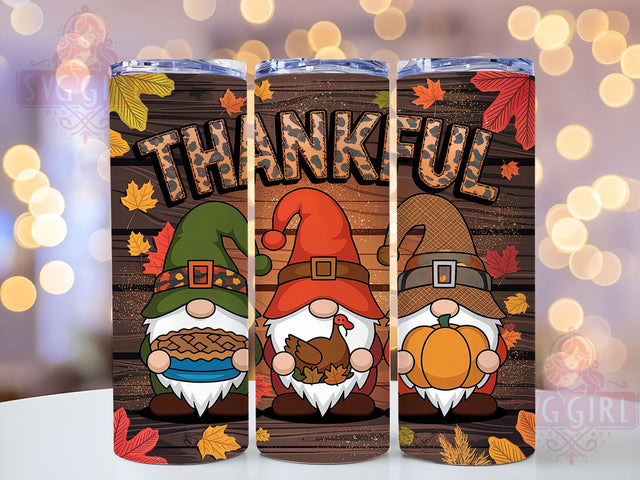 Thankful Gnomes, Thanksgiving Gnomes, Gnome Tumbler, 20oz Gnome Tumbler, PNG Gnome Design, Sublimation Gnome, Holiday Tumbler, Cute Gnome Gift Sublimation SvggirlplusArt 
