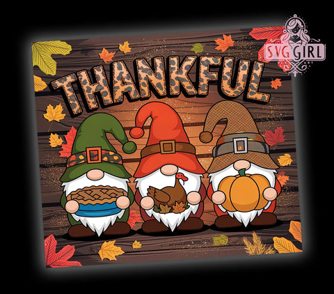 Thankful Gnomes, Thanksgiving Gnomes, Gnome Tumbler, 20oz Gnome Tumbler, PNG Gnome Design, Sublimation Gnome, Holiday Tumbler, Cute Gnome Gift Sublimation SvggirlplusArt 