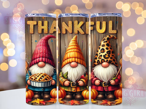 Thankful Gnomes, Thanksgiving Gnomes, Gnome Tumbler, 20oz Gnome Tumbler, PNG Gnome Design, Sublimation Gnome, Holiday Tumbler, Cute Gnome Gift Sublimation SvggirlplusArt 