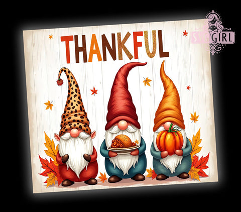 Thankful Gnomes, Thanksgiving Gnomes, Gnome Tumbler, 20oz Gnome Tumbler, PNG Gnome Design, Sublimation Gnome, Holiday Tumbler, Cute Gnome Gift Sublimation SvggirlplusArt 