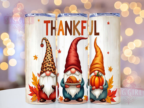 Thankful Gnomes, Thanksgiving Gnomes, Gnome Tumbler, 20oz Gnome Tumbler, PNG Gnome Design, Sublimation Gnome, Holiday Tumbler, Cute Gnome Gift Sublimation SvggirlplusArt 