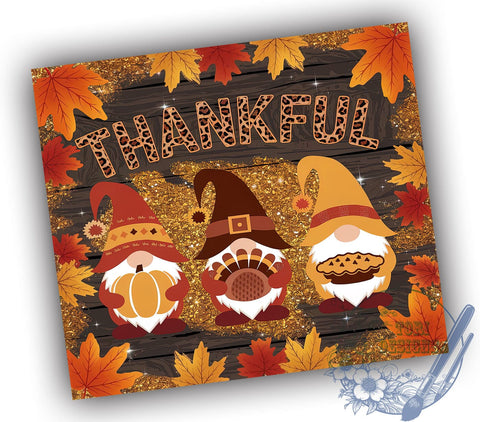 Thankful Gnomes Tumbler, Thanksgiving Decor, Gnome Sublimation, Fall Tumbler Design, Cute Gnomes, Holiday Drinkware, Personalized Tumbler, Autumn Gnome Gift Sublimation ToriDesigns 