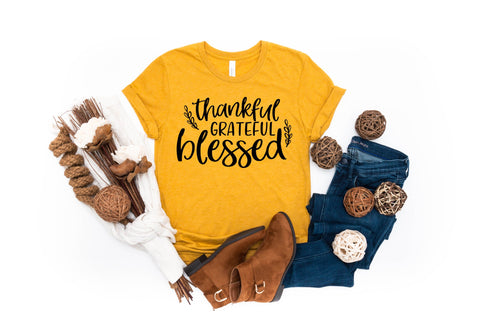 Thankful, Grateful, Blessed Fall SVG Cut File SVG Pickled Thistle Creative 