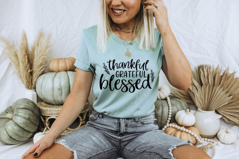 Thankful, Grateful, Blessed Fall SVG Cut File SVG Pickled Thistle Creative 