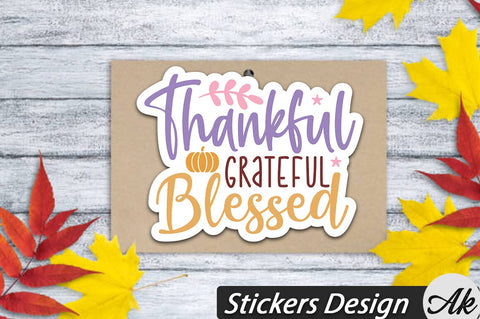 Thankful grateful blessed Stickers Design SVG akazaddesign 