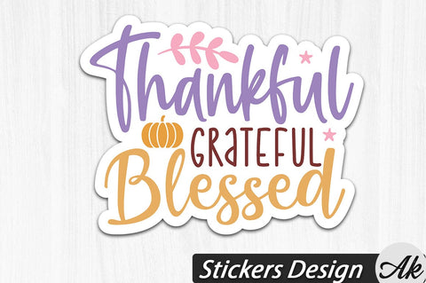 Thankful grateful blessed Stickers Design SVG akazaddesign 