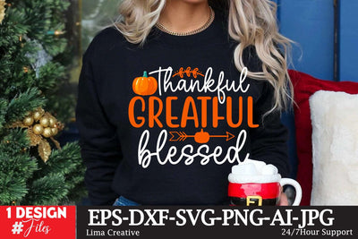 Thankful Grateful Blessed SVG Cut File SVG Insomnia Std 