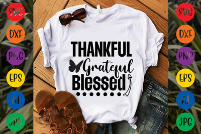 Thankful Grateful Blessed SVG DESIGN SVG Rafiqul20606 