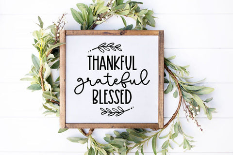 Thankful Grateful Blessed SVG - Fall Sign SVG Cut File SVG Ikonart Design Shop 