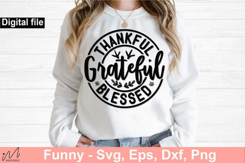 Thankful grateful blessed svg, Thanks giving t shirt, Thanks day cricut, thankful turkey t shirt svg SVG Isabella Machell 