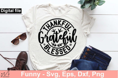 Thankful grateful blessed svg, Thanks giving t shirt, Thanks day cricut, thankful turkey t shirt svg SVG Isabella Machell 