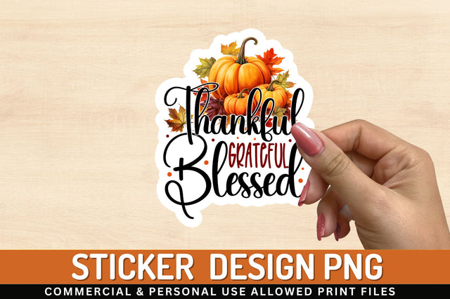 Thankful grateful Sticker Design Sublimation Regulrcrative 