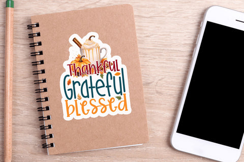 Thankful grateful sticker Design Sublimation Regulrcrative 