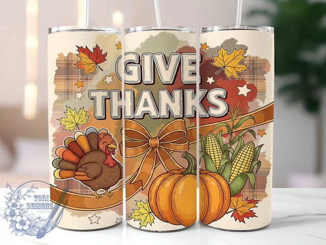Thankful Harvest Fall Tumbler, Thanksgiving Wrap, 20oz Sublimation, Grateful Fall Cup, Autumn Thankful Mug, Harvest Tumbler Design, Thanksgiving Drinkware Sublimation ToriDesigns 
