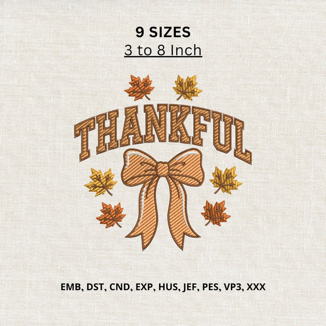 Thankful Heart Machine Embroidery Design – Gratitude Script Thanksgiving Embroidery File Embroidery/Applique DESIGNS PatternFeed8 