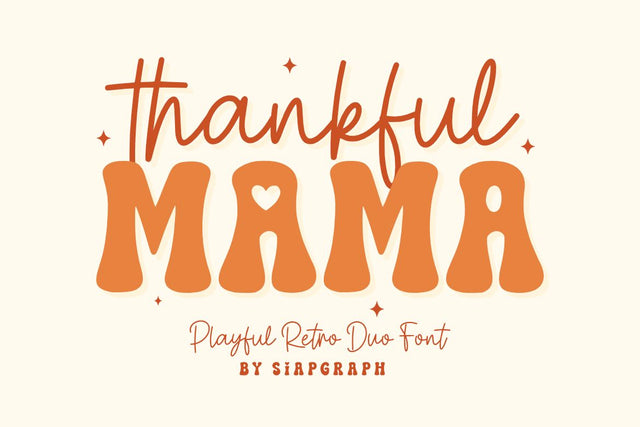 Thankful Mama - Playful Retro Duo Font Font Masyafi Studio 