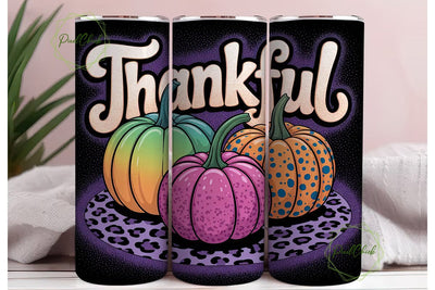 Thankful Pumpkins 20oz Tumbler Wrap Sublimation PixelChick 