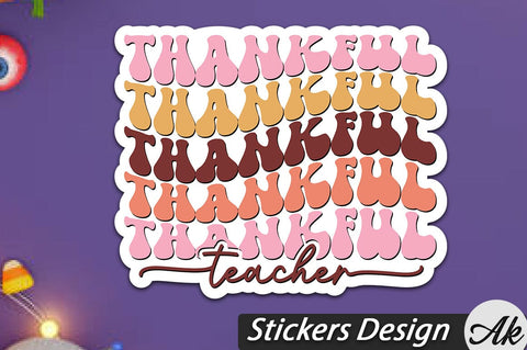 Thankful Teacher Stickers Design SVG akazaddesign 