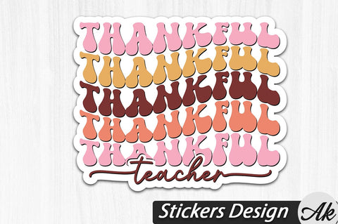 Thankful Teacher Stickers Design SVG akazaddesign 