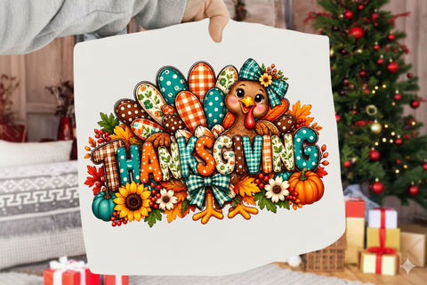 Thankful Thanksgiving Turkey Pumpkin Png Sublimation SVGArt 