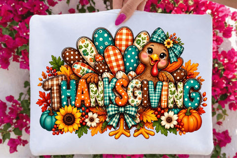 Thankful Thanksgiving Turkey Pumpkin Png Sublimation SVGArt 