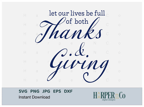Thanks and Giving SVG PNG Cut EPS File SVG HarperNCo 