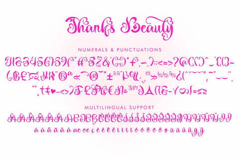Thanks Beauty Font Prasetya Letter 