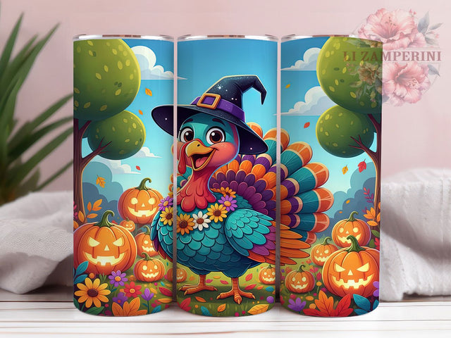 Thanksgiving Autumn Harvest Turkey Tumbler, Autumn Harvest Wrap, Fall Sublimation PNG, Rustic Farmhouse Style, 20oz Tumbler Sublimation, Holiday Turkey Design, Cozy Fall Aesthetic Sublimation Li Zamperini 