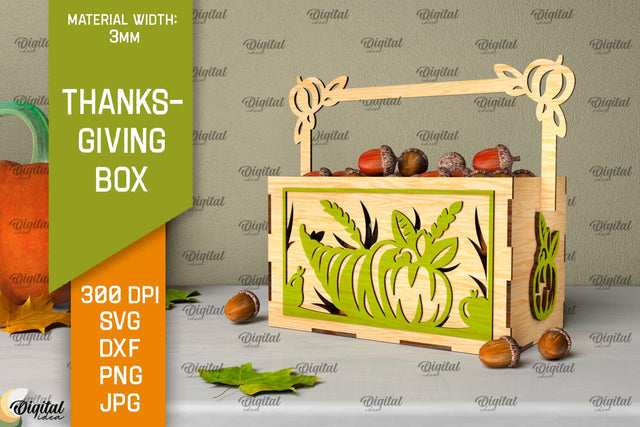Thanksgiving Box Laser Cut. Thanksgiving Favor Box SVG SVG Evgenyia Guschina 