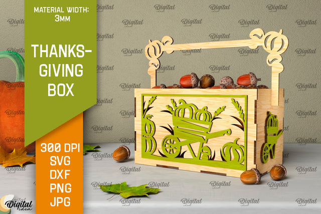 Thanksgiving Box Laser Cut. Thanksgiving Favor Box SVG SVG Evgenyia Guschina 