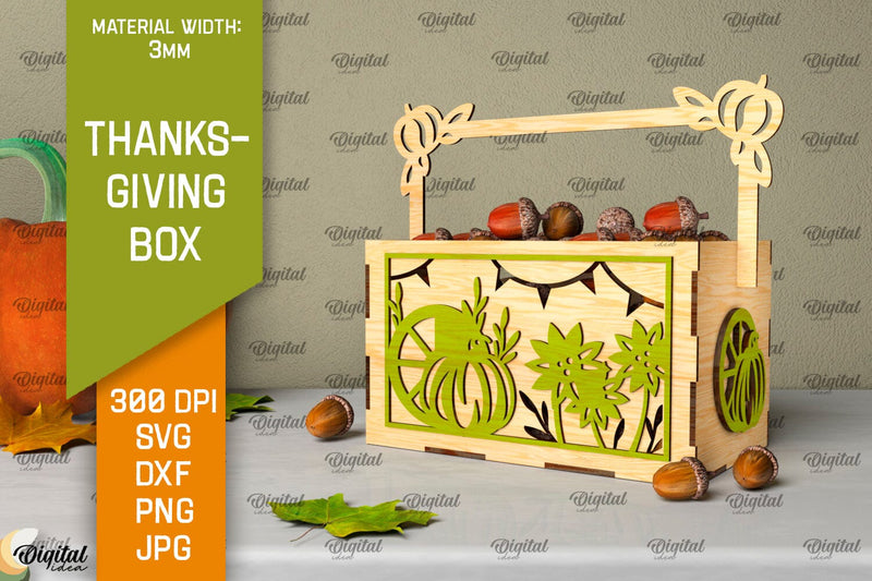 Thanksgiving Box Laser Cut. Thanksgiving Favor Box SVG SVG Evgenyia Guschina 