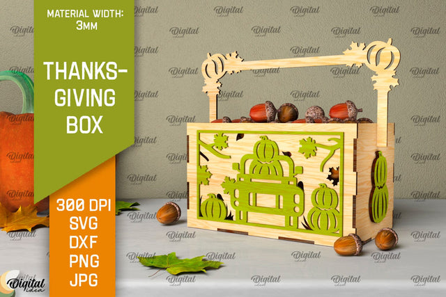 Thanksgiving Box Laser Cut. Thanksgiving Favor Box SVG SVG Evgenyia Guschina 