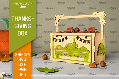 Thanksgiving Box Laser Cut. Thanksgiving Favor Box SVG SVG Evgenyia Guschina 