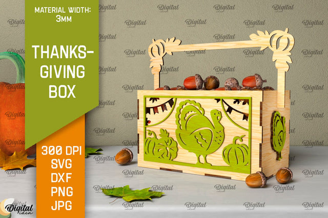 Thanksgiving Box Laser Cut. Thanksgiving Favor Box SVG SVG Evgenyia Guschina 