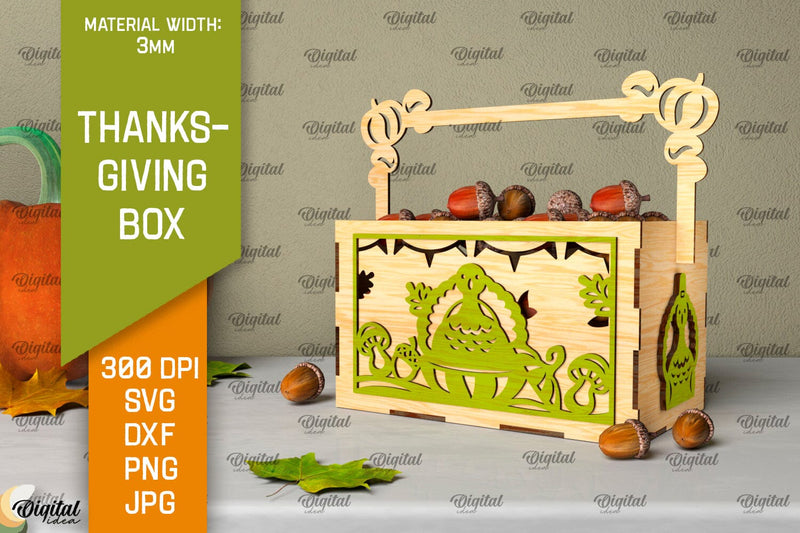 Thanksgiving Box Laser Cut. Thanksgiving Favor Box SVG SVG Evgenyia Guschina 