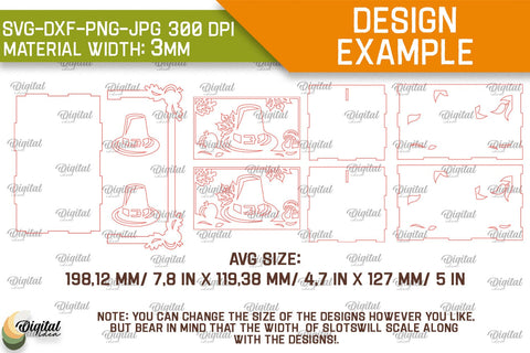 Thanksgiving Boxes Laser Cut Bundle. Favor Boxes SVG Design SVG Evgenyia Guschina 