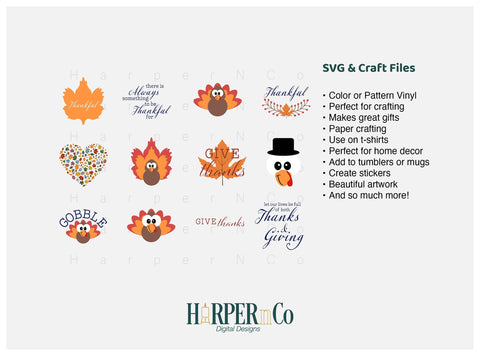 Thanksgiving Bundle SVG PNG Cut EPS File SVG HarperNCo 
