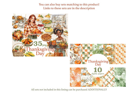 Thanksgiving Day Clipart | Autumn Holiday PNG Illustration SVG GlamArtZhanna 